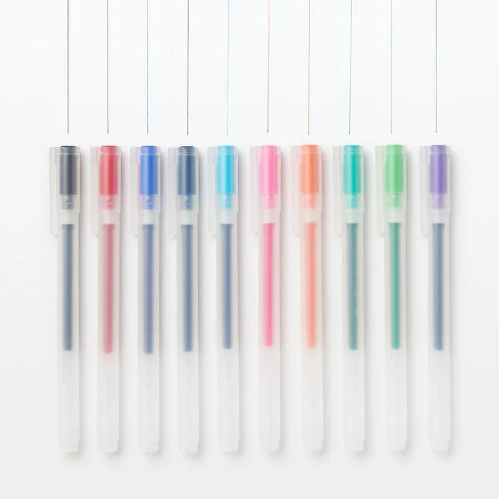 Gel Ink Ballpoint Cap Pen 10 Colour Set ( 0.38 )